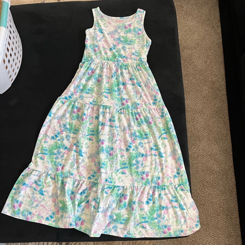 Cat & Jack Green Pink V-Neck Sundress
